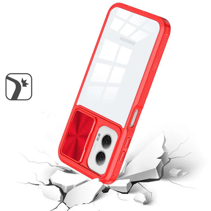 Standard for Motorola Moto G Stylus 5G 2024 Motorola Moto G Stylus 5G 2024 Hybrid Cases with Sliding Camera Cover Transparent Back Slim Shockproof Bumper TPU Protective Cover