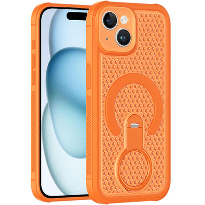 Phone Case for Apple iPhone 15 Magnetic Honeycomb Hybrid Rugged Armor Ring Kickstand Dual Layer Shock Absorbing Hard PC Soft TPU Cover