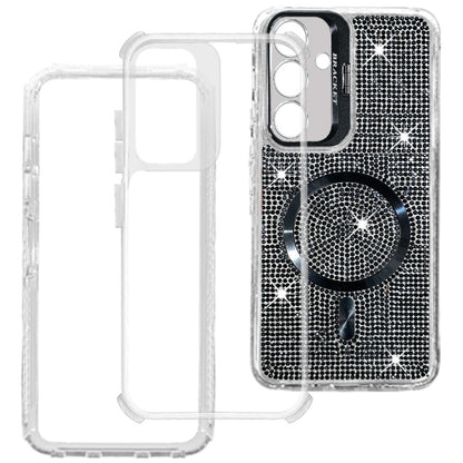 Phone Case for Samsung Galaxy S26 FE /Fan Edition Luxury Glitter Magnetic Hybrid with Camera Stand Dual Layer Shockproof Sparkle Dot Pattern Clear Edges Cover