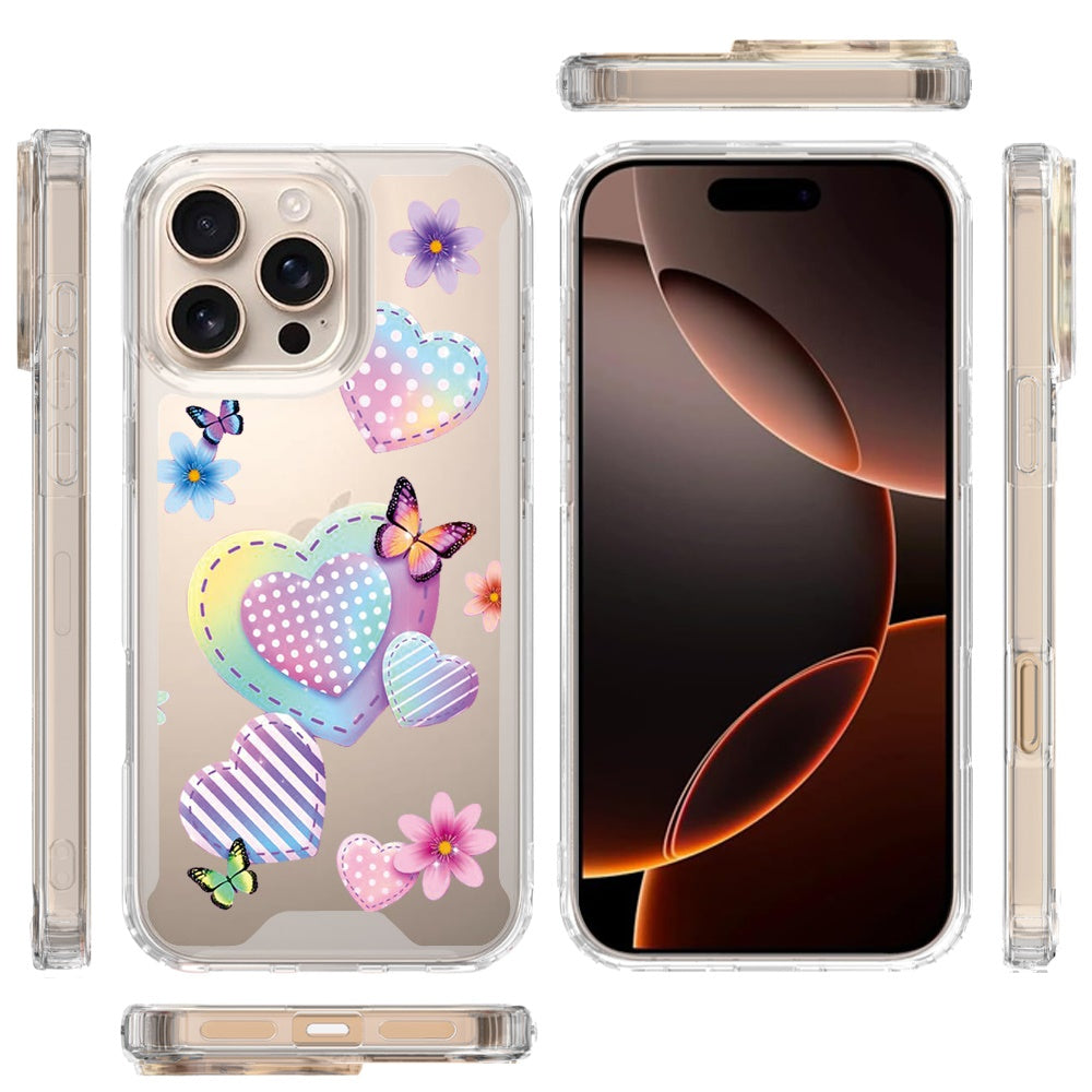 Phone Case for iPhone 16 Pro Max Beautiful Fashion Design TPU Shockproof Hybrid Rubber PC Slim Lightweight Protective Stylish Pattern Cover Multicolor