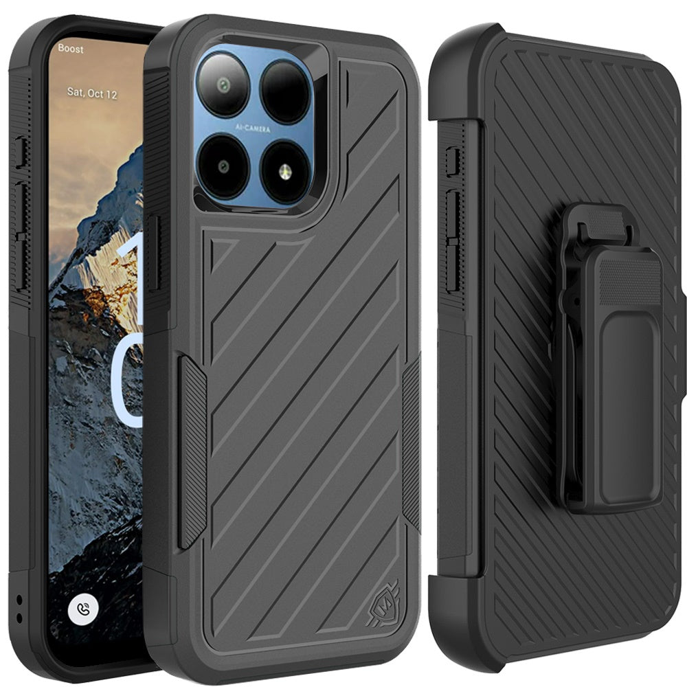 For Rugged 2in1 Armor Combo Belt Clip Holster, Non-Slip Tough Hybrid lined Shockproof Case  Tablet Case Cover