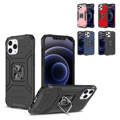 For Apple iPhone 17 Pro Max Armor Hybrid Magnetic Stand with Ring Holder Kickstand Shockproof Heavy-Duty Durable Rugged TPU Dual Layer Case Cover