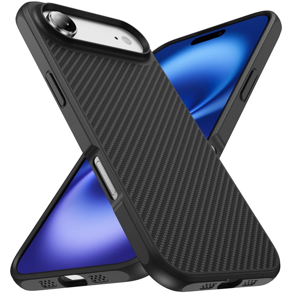 For Apple iPhone 17 Air (6.6") Carbon Fiber Design with Magnetic HQ 2.0mm Thick Hybrid Shockproof Rubber Hard PC Case Cover