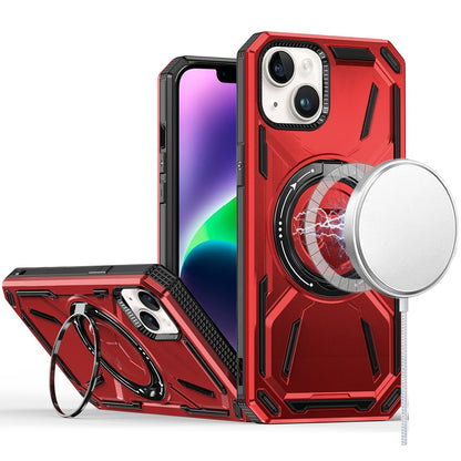 For Apple iPhone 14 Plus Hybrid Magnetic Ring and 360° Rotational Kickstand with MagSafe Compatible, Military Grade Drop Protection Case Cover