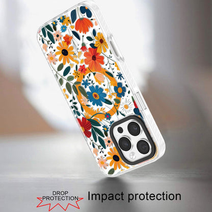 For iPhone 16 Pro Max (6.9") Magnetic Hybrid Stylish Design IMD Pattern, Compatible with MagSafe, Slim TPU Protector