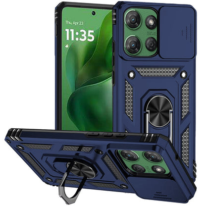For Motorola Moto G Stylus 5G 2025 Hybrid Ring Shockproof with 360° Rotate Ring Kickstand, Camera Lens Protection, Soft Edge Bumper Case Cover