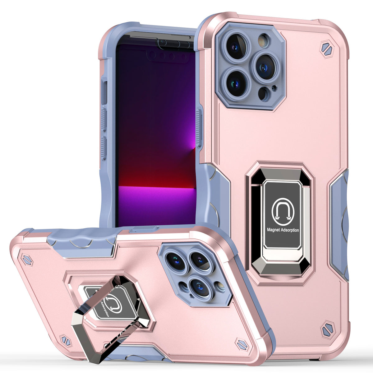 For Samsung Galaxy S25 EDGE Hybrid Stand Magnetic Ring Holder Kickstand Heavy Duty Rugged Drop Silicone & Hard PC Shockproof Case Cover