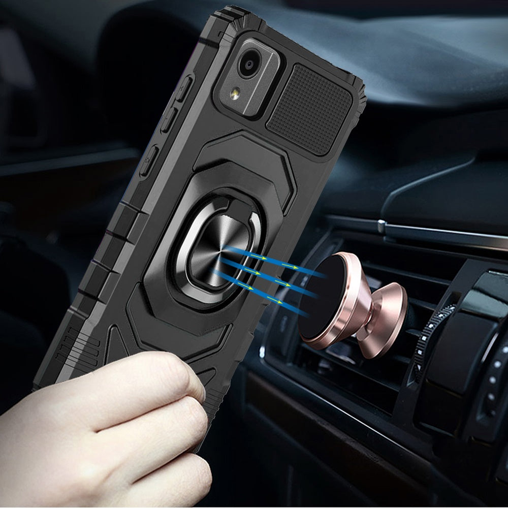 For Samsung Galaxy S26 Hybrid Dual Layer with 360° Rotate Magnetic Ring Stand Holder Kickstand TPU Rugged PC Shockproof Case Cover