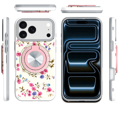 Phone Case for Apple iPhone 18 Pro Max Magnetic Ring Stand Matte Metal Hybrid Car Mount Friendly Shockproof Rotational Grip Diamond Design Pattern Cover