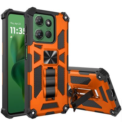 For Motorola Moto G Power 5G 2026 /2025 Hybrid Shockproof [Military Grade] Rugged Protective with Magnetic Car Mount & Invisible Stand Case Cover Cosmic Orange