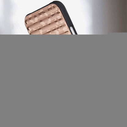 For iPhone 16 (6.1") Chrome Leopard Magnetic Hybrid Shockproof Protection Design Secure Grip Stylish Durable Finish Case Cover Rose Gold Leopard