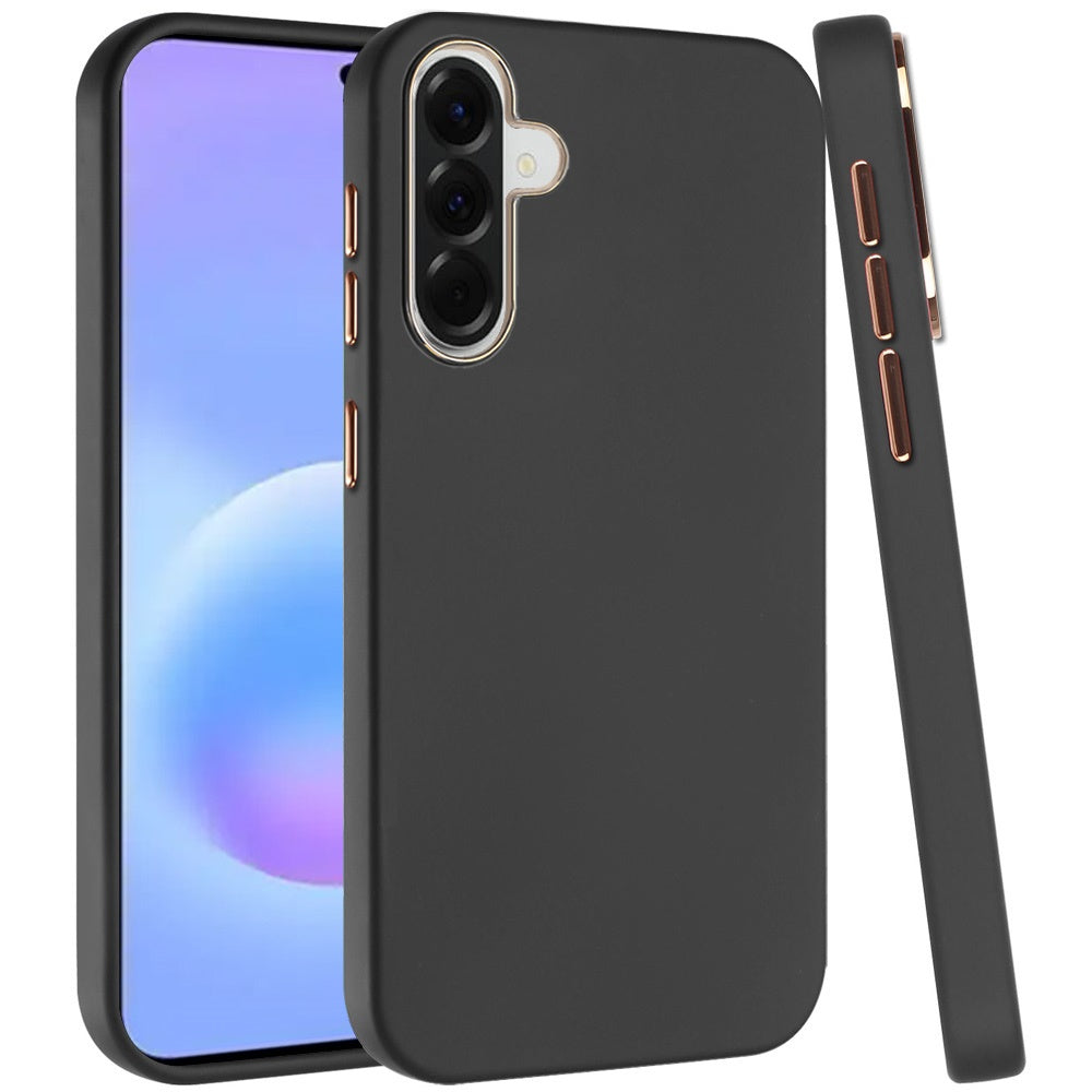 Phone Case for Samsung Galaxy A57 Hybrid Silicone TPU Rubber Chromed Edge TPU Bumper Reinforced Corners Shock Absorbing Protection Cover