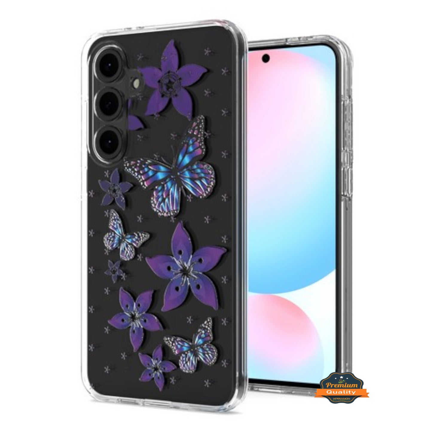 For Samsung Galaxy A26 Hybrid Clear Frame with Trendy Pattern Design, Shockproof Hard Back & TPU Rubber Case Cover