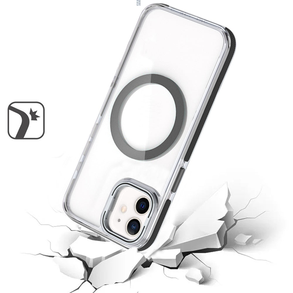 For Samsung Galaxy S26+ / S26 Plus Hybrid Clear Back Case with Invisible Camera Bracket Stand, MagSafe Magnetic Circle, Shockproof Color Frame Case Cover