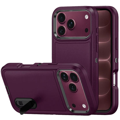 Phone Case for Apple iPhone 18 Pro/ iPhone 17 Pro 3in1 Tough Rugged Kickstand Shockproof Armor Grip Heavy Duty Drop Resistant Protective Hybrid Cover Purple