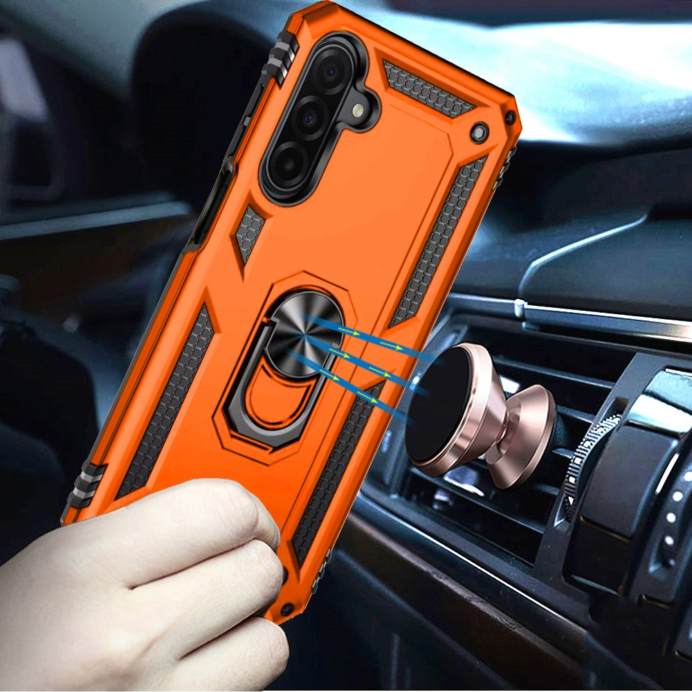 For Samsung Galaxy A17 5G Hybrid Shockproof Durable 360 Degree Rotatable Ring Stand Holder Kickstand Fit Magnetic Car Mount Case Cover