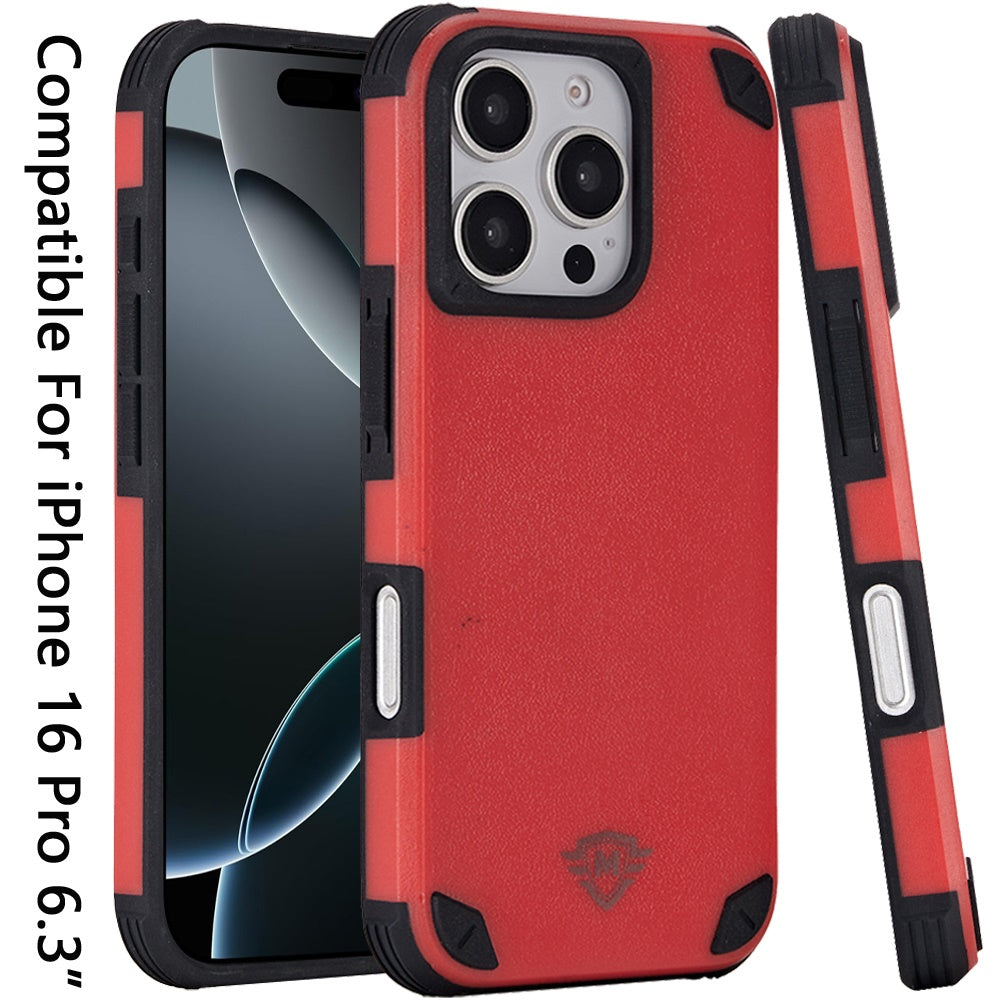 For Apple iPhone 16 Pro (6.3") Heavy Duty Dual-Layer Rugged Protection, Shockproof Protective Magnetic Compatible with MagSafe Case Cover