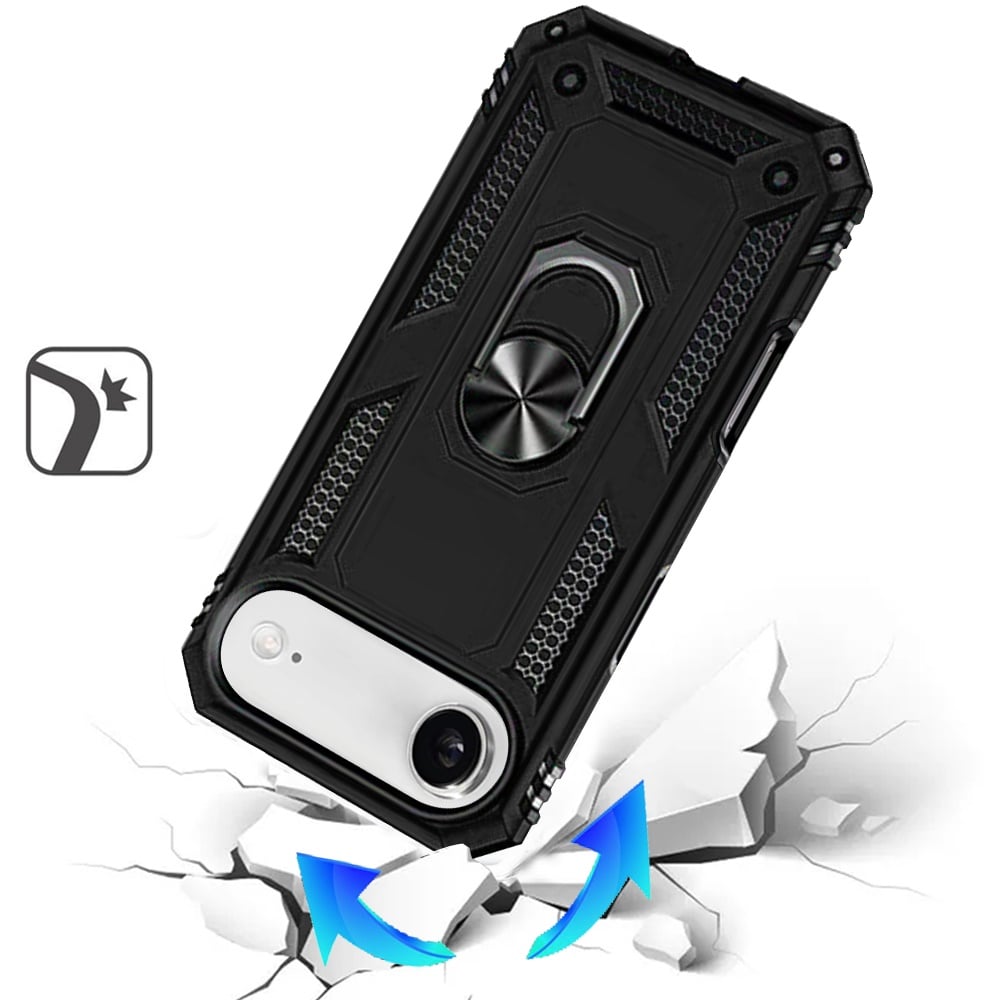For Apple iPhone 17 Air (6.6") Hybrid Shockproof Durable 360 Degree Rotatable Ring Stand Holder Kickstand Fit Magnetic Car Mount Case Cover