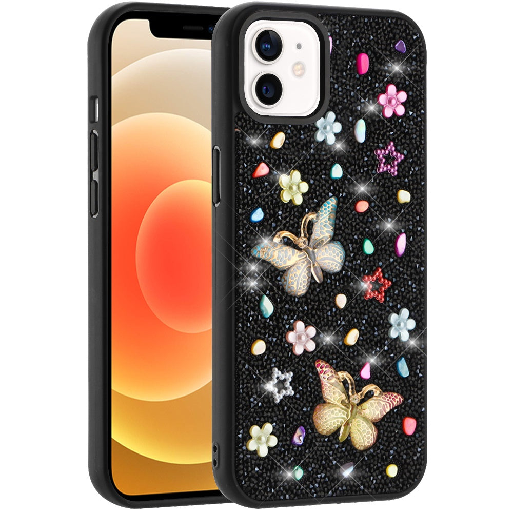 For Samsung Galaxy S25 Ultra Diamond Butterfly 3D Glitter Bling Design, Slim Hybrid Sparkle Protective Cover TPU for Women Girls Case Cover