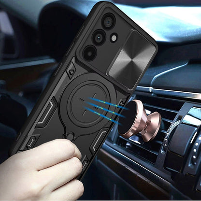 Phone Case for Samsung Galaxy A57 Magnetic Ring Stand Shockproof Hybrid Full Camera Slide Guard Anti Slip Heavy Duty Protective Armor Cover