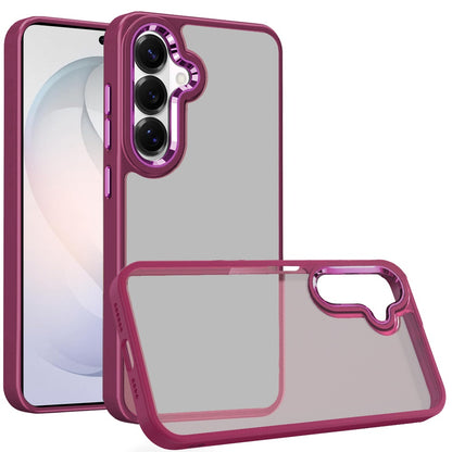 Phone Case for Samsung Galaxy S26 FE /S26 Fan Edition Transparent Thick Acrylic Hybrid Metal Buttons Shockproof Rubber TPU Slim Durable Grip Protective Cover