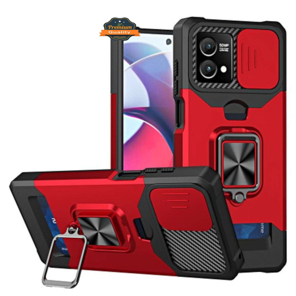 Phone Case Cover for Motorola Moto G Stylus 5G 2026 Wallet Case with Slide Camera Protector, Credit Card Slot, Ring Sand, Magnetic Car Mount Cover
