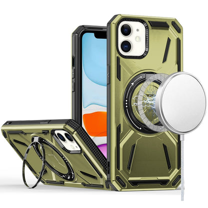 For Apple iPhone 16 Pro (6.3") Hybrid Magnetic Ring and 360° Rotational Kickstand with MagSafe Compatible, Military Grade Drop Protection Case Cover
