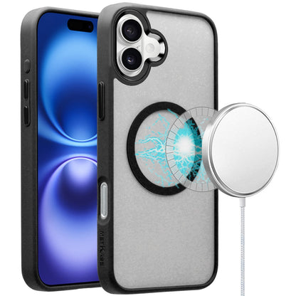 For Apple iPhone 16 (6.1") Magnetic Protective Hybrid Case with MagSafe Compatible Bumper Shockproof Case Cover