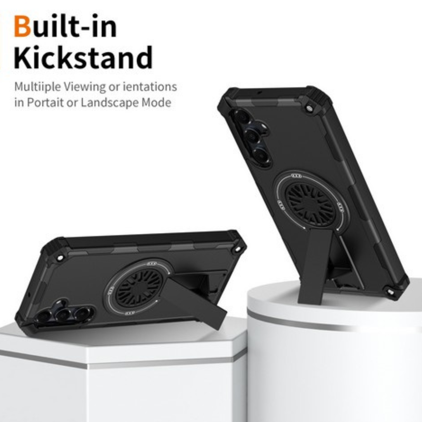 For Samsung Galaxy A17 5G Magnetic Circle Kickstand Hybrid Shockproof Protection with Secure Grip and MagSafe Compatible Design Case Cover