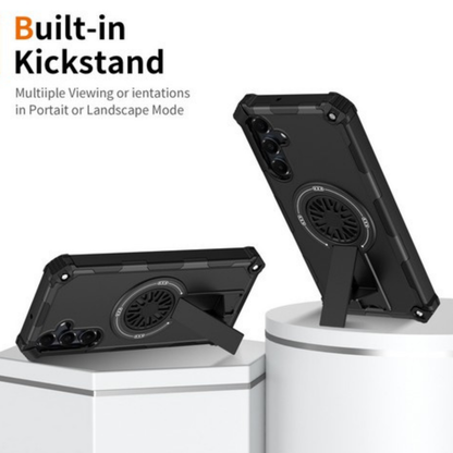 For Samsung Galaxy A37 5G Magnetic Circle Kickstand Hybrid Shockproof Protection with Secure Grip and MagSafe Compatible Design Case Cover