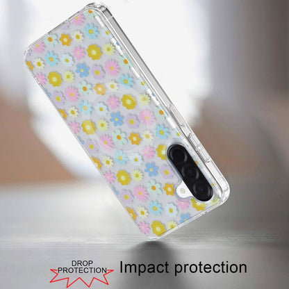 Phone Case for Samsung Galaxy A17 5G Shockproof Dual Layer TPU IMD Print Rugged Anti-Slip Grip Drop Protection Scratch Resistant Slim Fit Glossy Floral Heart Aesthetic Cover