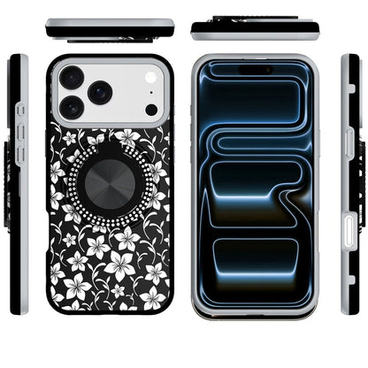 Phone Case for Apple iPhone 18 Pro Max Magnetic Ring Stand Matte Metal Hybrid Car Mount Friendly Shockproof Rotational Grip Diamond Design Pattern Cover