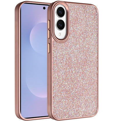 For Samsung Galaxy S25 Edge Crystal Sparkle Diamond Glass Full Mini Glitter Bling Frame TPU Hybrid Protective Case Cover