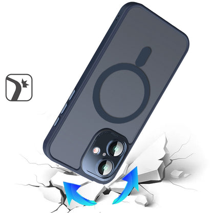For Apple iPhone 17 (6.3") Complete Protection HQ Matte Translucent Hybrid Shockproof w/ Camera Protector Compatible with MagSafe Case Cover Blue