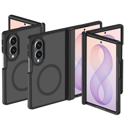 Phone Case for Samsung Galaxy Z Fold 8 Premium Matte Magnetic Foldable Hybrid Central Axis Hinge Protection Shock Absorbing TPU Slim Fit Hard PC Cover