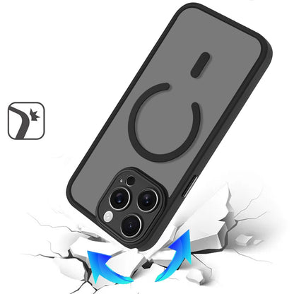 Phone Case for Apple iPhone 13 Pro Matte Frosted Magnetic Back Hybrid Hard PC Soft TPU Camera Protection Slim Shock Absorbing Anti Fingerprint Cover