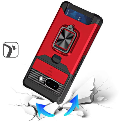 Phone Case for Apple iPhone 17E /16E Card Holder Magnetic Ring Stand Shockproof Anti Slip Wallet Grip Protective Hybrid Design Cover