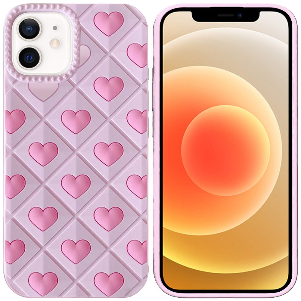 Phone Case for Apple iPhone 12 /12 Pro Fashionable Silicone Textured Decorative Design Pattern Protective Rubber TPU Hybrid Protection Cover