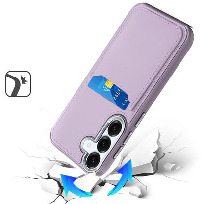 For Samsung Galaxy A37 PU Leather Wallet Cover with Credit Card Holder, Kickstand & Mirror Inside Slim Fit TPU & PC Hybrid Design Case Cover