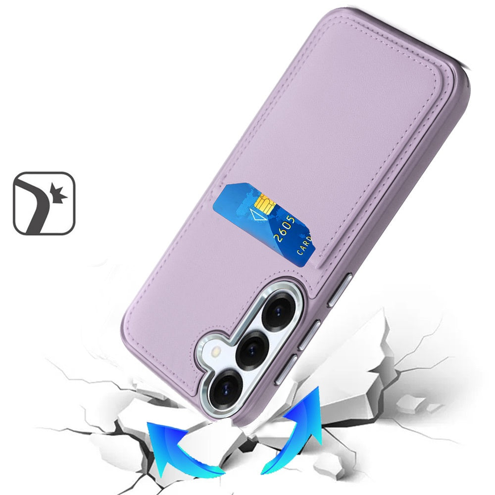 For Samsung Galaxy S26+ / S26 Plus PU Leather Wallet Cover with Credit Card Holder, Kickstand & Mirror Inside Slim Fit TPU & PC Hybrid Design Case Cover