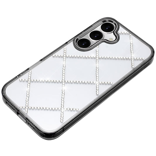 For Samsung Galaxy S25 FE, S25 Fan Edition Gem Glitter Diamond Bling Clear Hybrid TPU Cover, Colorful Shockproof Protective Back, Slim Fit for Women Girls Case Cover