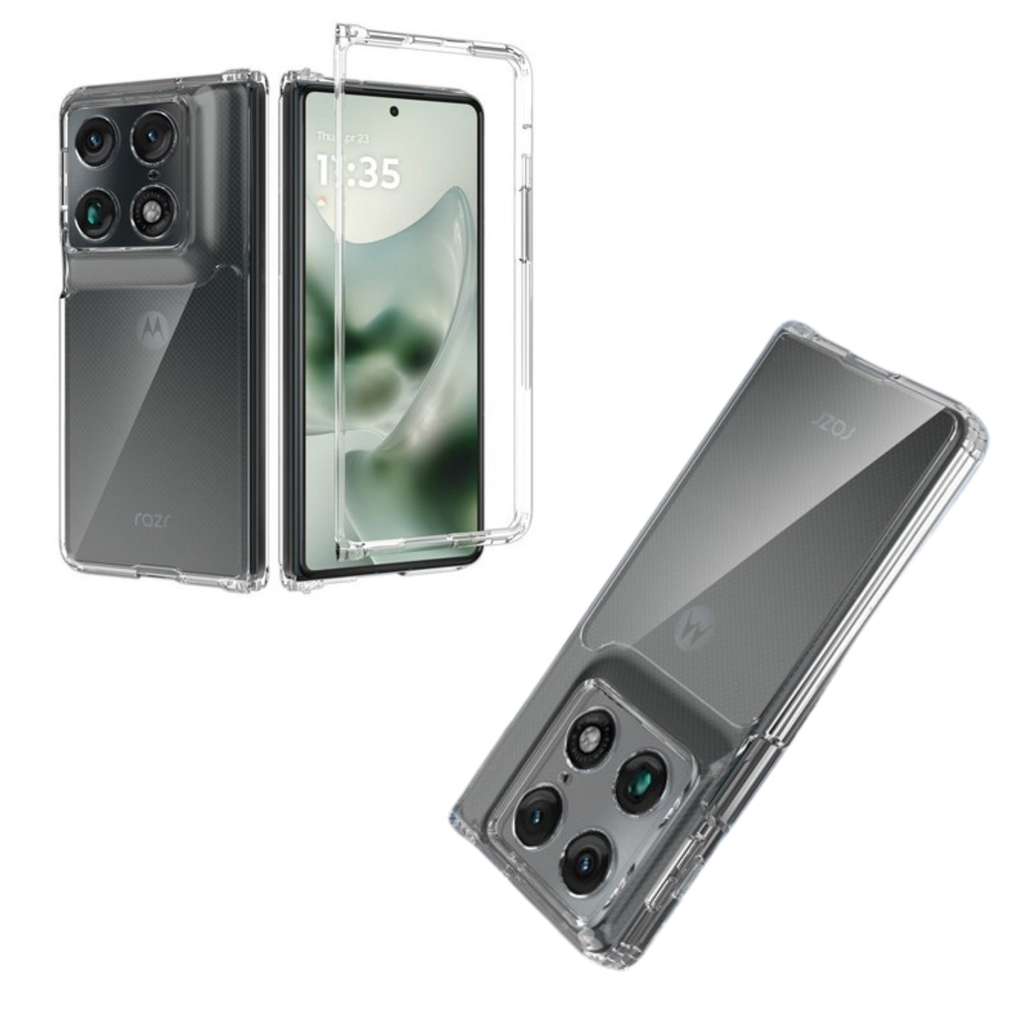 Phone Case Cover for Motorola Razr Fold 2026 Acrylic Hybrid Clear Hard Back Cover Slim Thin Fit TPU Hard PC with Frame Bumper Protection Cover Transparent