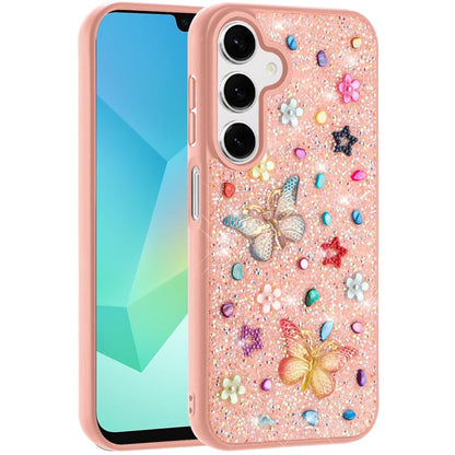 Phone Case for Samsung Galaxy A16 5G 3D Butterfly Diamond Bling Glitter Shockproof Stylish Protective Luxury Hybrid Sparkly Durable Grip Design Cover