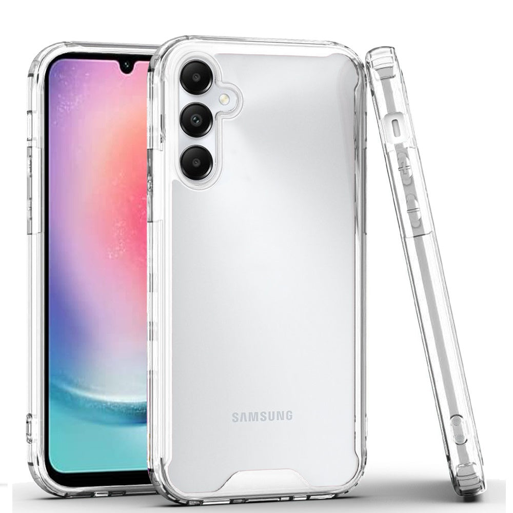 For Samsung Galaxy A26 Clear Colored Shockproof Transparent Hard PC + Rubber TPU Hybrid Bumper Shell Slim Protective Case Cover Clear