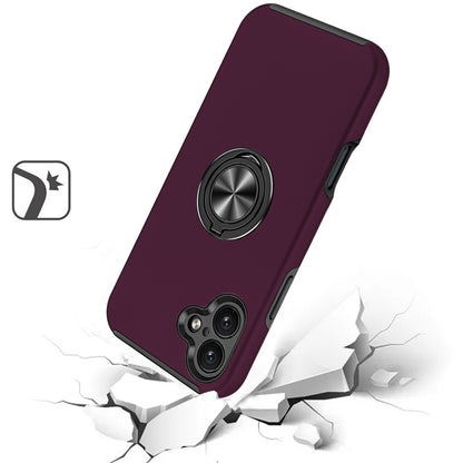 Phone Case for Apple iPhone 16 Invisible Ring Stand Shockproof Anti Slip Durable Grip Protective Hybrid Fit Magnetic Car Mount Holder Cover Purple
