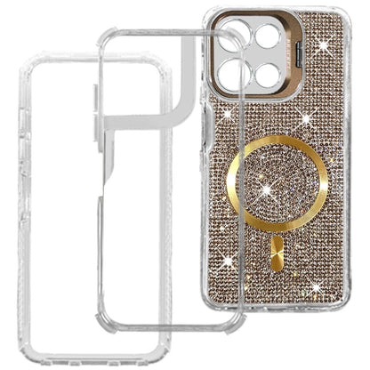 Phone Case for Motorola Moto G Play 5G 2026 Luxury Glitter Magnetic Hybrid with Camera Stand Dual Layer Shockproof Sparkle Dot Pattern Clear Edges Cover