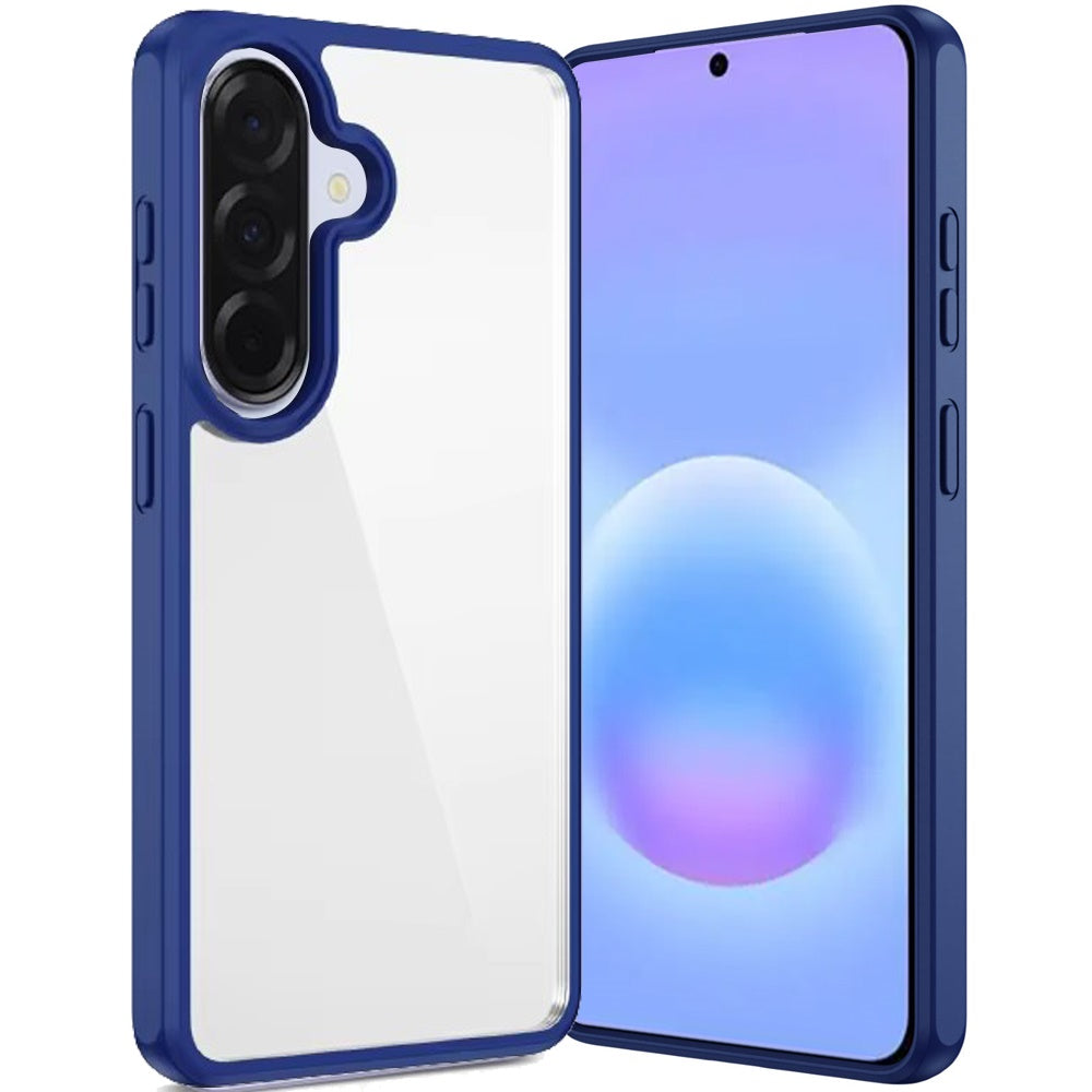 Phone Case for Samsung Galaxy A57 Transparent Thick 2.0mm Hybrid Shockproof Rubber TPU Protective Slim Fit Grip Durable Clear HQ Design Cover Blue
