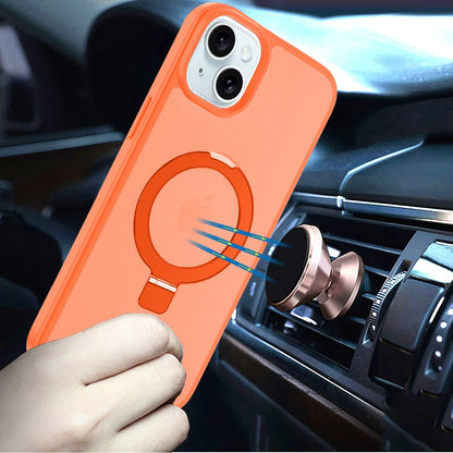 For Samsung Galaxy S26 Ultra Magnetic Circle Back with Ring Stand Full Rotation Matte Hybrid Shockproof Case Cover