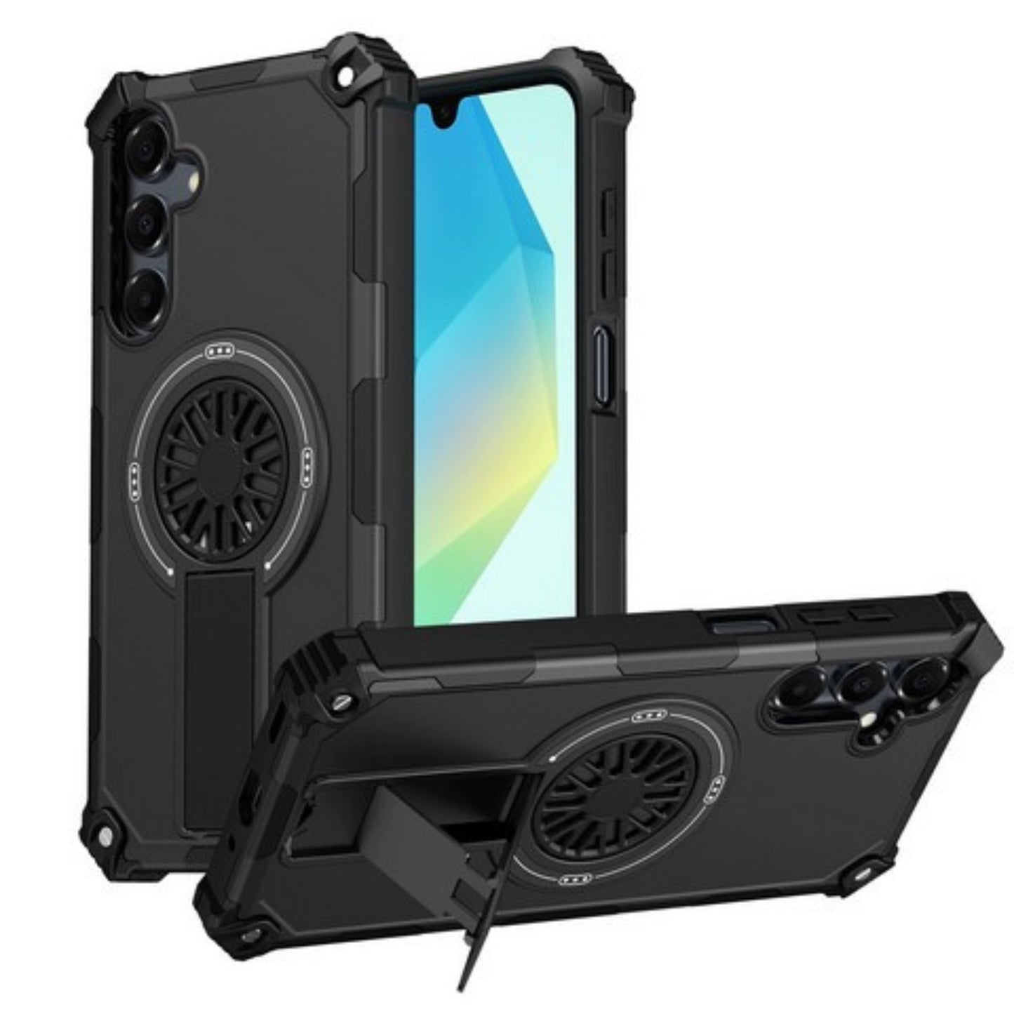For Samsung Galaxy A17 5G Magnetic Circle Kickstand Hybrid Shockproof Protection with Secure Grip and MagSafe Compatible Design Case Cover