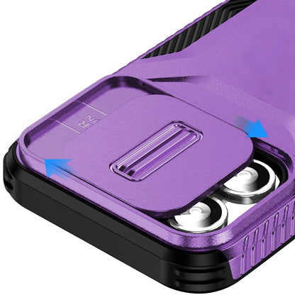 Phone Case for Apple iPhone 11 Pro Max Shockproof Hybrid Rugged Grip Camera Window Guard Window Protective Heavy Duty Slim Textured Design Cover Purple